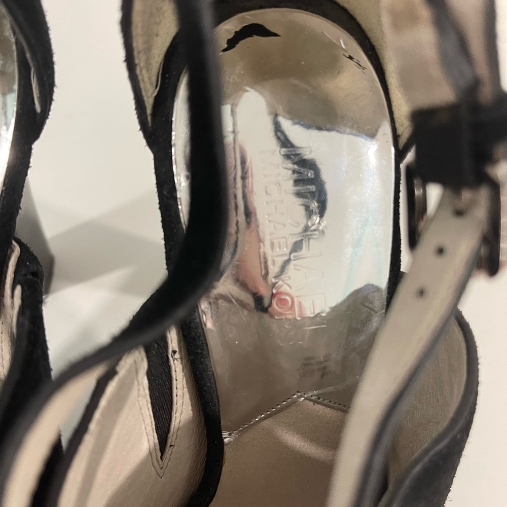 MICHAEL Kors Black Suede Heeled Sandals Size 8.5M - Picture 8 of 15